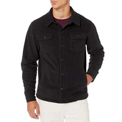 Immagine di Amazon Essentials Giacca Camicia a Maniche Lunghe in Pile Uomo, Nero, XL