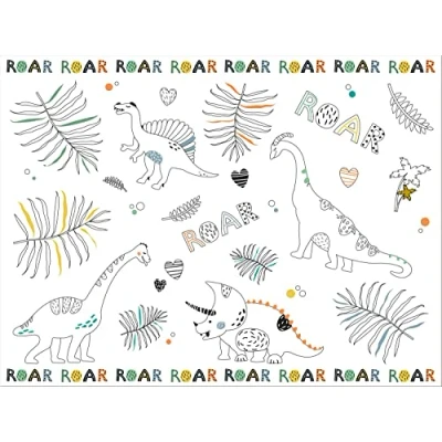Immagine di Folat 68338 Tovagliette da colorare Dino Roars 6 pezzi, Multicolore, medio