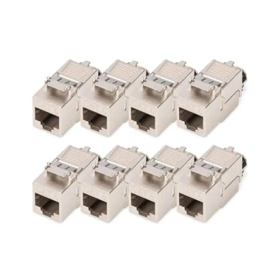 Immagine di DIGITUS Modulo Keystone Cat 8.1 8 Pezzi Presa di Rete RJ45 Cat8 schermato 2000 MHz 25GBase T &amp; 40GBase 25 Gbit/s 40 AWG 26/7 a 22/1 Montaggio Senza Attrezzi