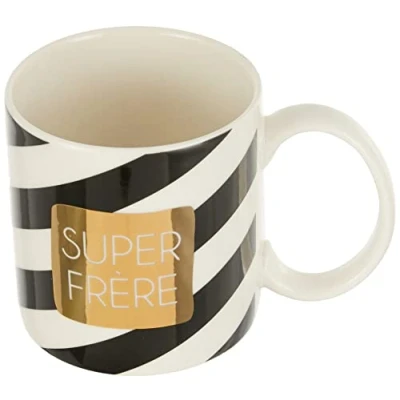Immagine di LA CARTERIE Draeger Tazza Originale da tè offrire in Regalo ai propri Cari caffè fine Porcellana 350 ml 8 cm di Diametro x 8,5 Altezza Super Fratello