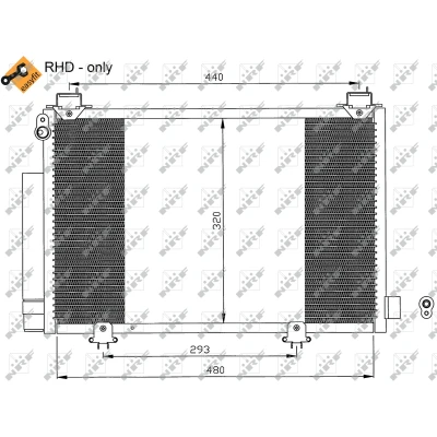 Immagine di NRF EASY FIT 35552 Condensatore con essiccatore, anello tenuta 15,5 10,1 Alluminio 480 TOYOTA: Yaris I Hatchback, Verso