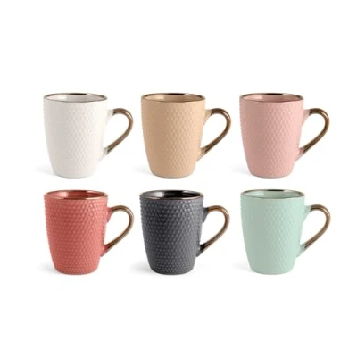 Immagine di H&amp;h set 6 mug dots in colori assortiti cc 260