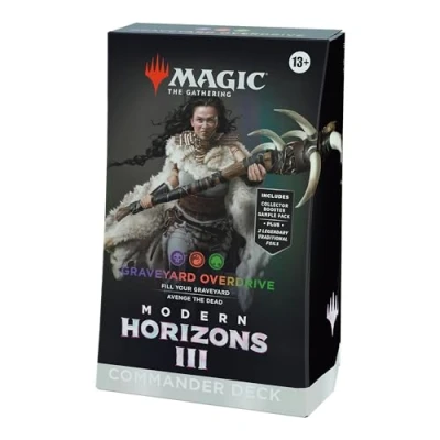 Immagine di Mazzo Commander di Magic: The Gathering Orizzonti Modern 3 Graveyard Overdrive (mazzo da 100, Collector Booster Sample Pack 2 carte e accessori) (English Version)