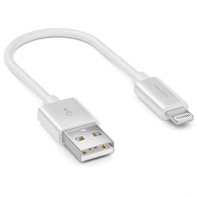 Immagine di deleyCON 0,15m Lightning 8 Pin Cavo di Ricarica USB Dati Certificato MFI per Apple iPhone 14 Pro Max Plus SE 13 Mini 12 Bianco