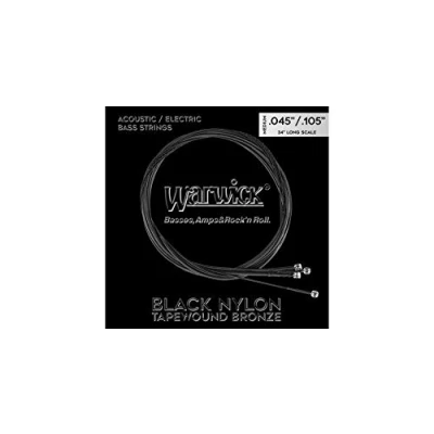Immagine di Warwick Black Nylon Tapewound Acoustic/Electric Set di 4 stringhe medie, 105&quot;, scala lunga