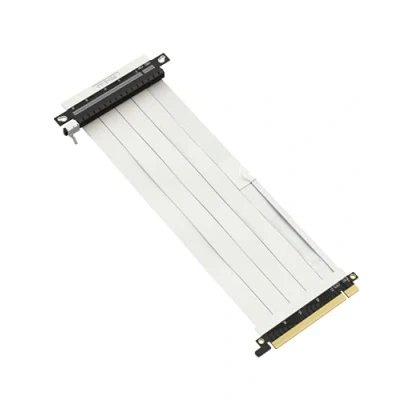 Immagine di LINKUP Ultra PCIe 4.0 X16 cavo riser [Testato in RTX4090 RX6950XT x570 B550 Z690] Supporto verticale schermato gaming PCl Express gen4┃Spina GPU inverso (23cm) Progettato per ITX┃Bianco