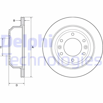 Immagine di DELPHI BG4692C Disco freno 324 18 6 ventilato rivestito non trattato senza cuscinetto ruota, anello sensore ABS