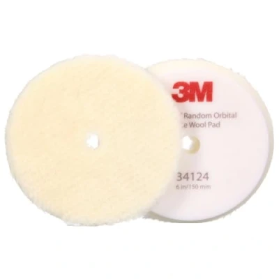 Immagine di Perfect It Cuffia in lana per paste abrasive lucidatrici rotorbitali 3M It, grana grossa, bianco, 150 mm (6 in), 34124, 2 assorbenti confezione