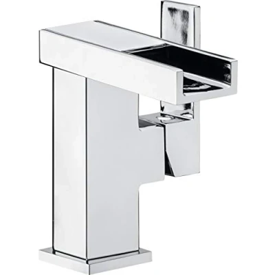 Immagine di Cornat TAR1 rubinetto miscelatore monocomando per lavabo, corpo in ottone cromato, piacevole beccuccio, con scarico a tirante, ad alta pressione, bagno e lavandino