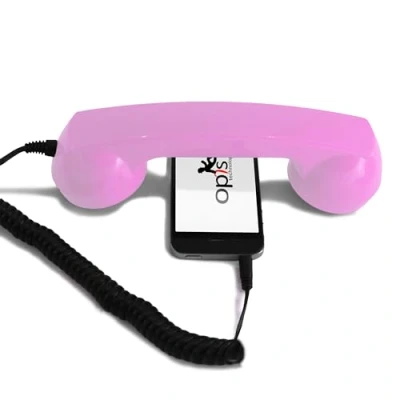 Immagine di Opis 60s Micro (Versione Android) : Cornetta Per Cellulare/Auricolare A Forma Di Cornetta/Cornetta Smartphone/Cornetta Tablet/Cornetta Telefono Pink/Cornetta Pink