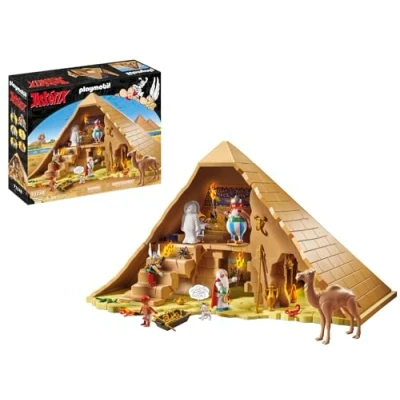 Immagine di PLAYMOBIL 71148 Asterix: Piramide del Faraone, Obelix, Asterix, Panoramix, Numerobis, Parabris, Idefix, Giocattolo per Bambini dai 5 Anni in su [Esclusivo Amazon]