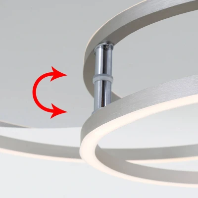 Immagine di BRILONER Leuchten 3228 018 Plafoniera a LED, Dimmerabile, con Funzione Memory, Orientabile, 3200 Lumen, di Colore Alluminio Cromato, Diametro 30 Cm, 40 Watt W, Chrom Alu