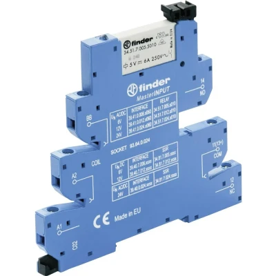 Immagine di Finder 39.41.0.012.5060 Relè di accoppiamento 12 V/DC, V/AC 6 A 1 scambio pz.