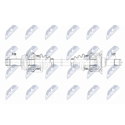 Immagine di NTY NPW BM 097 Albero motore / Semiasse Assale posteriore Dx 825 con dado BMW: X3