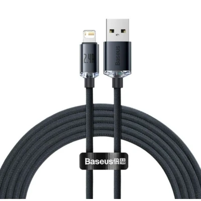 Immagine di Baseus Crystal Shine Series Fast Charging Data Cable USB to iP 2.4A 2m Black (2 m), Cavo