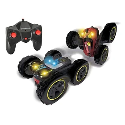 Immagine di Dickie Toys RC Tumbling Flippy, RTR, 1:28, 2 canali, 2,4 GHz, luci sul davanti e tettuccio, funzione flip, velocità fino a 8 km/h, cm.18