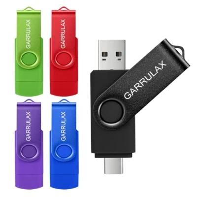 Immagine di GARRULAX Chiavetta USB 2 in 1 OTG tipo C, 2.0, girevole, per conservare la data, smartphone Android, MacBook, tablet, PC (colori misti, 64 GB)