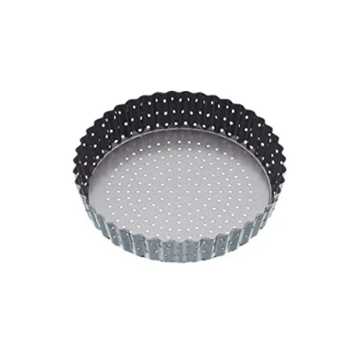Immagine di MasterClass Crusty Bake Teglia Perforata, Scanalata e Antiaderente con Base Rimovibile, 18 cm Grigio