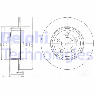Immagine di DELPHI BG4074 Disco freno 320 10 5 pieno Oleato non trattato senza cuscinetto ruota, anello sensore ABS LANCIA: Thema Sedan