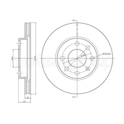 Immagine di METELLI Disco freno OPEL: Corsa C Hatchback 240,0mm 20,0mm 7 60,0mm ventilato verniciato 23 0569C 569021,9195985 Dischi freno, dei freni