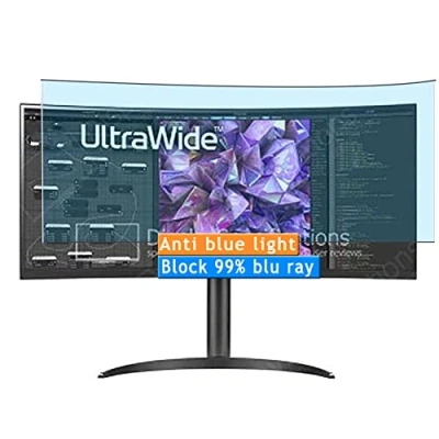 Immagine di Vaxson 2 Pack Anti Luce Blu Pellicola Protettiva, compatibile con LG UltraWide 34WQ75C B 34&quot; Monitor, Screen Protector Film [Non Vetro Temperato]