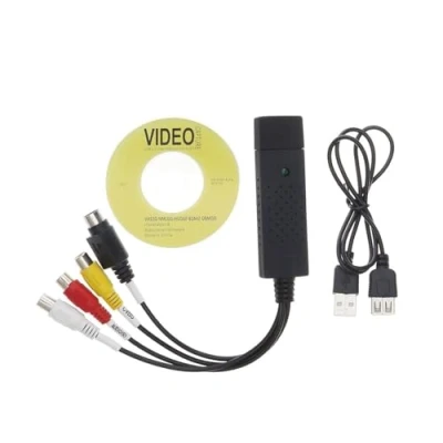 Immagine di Video Grabber USB Capture Card, Convert Hi8 VHS to Digital DVD for Windows PC, Audio Digitize Converter Adapter
