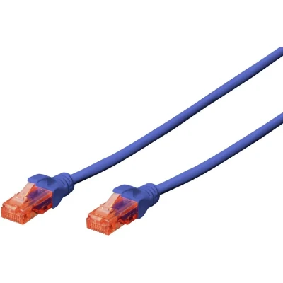 Immagine di Digitus DK 1617 005/B RJ45 cavo di rete, patch CAT 6 U/UTP 0.50 m Blu Privo alogeni, coppie intrecciate 1 pz.