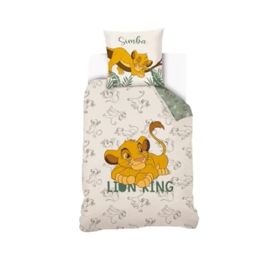 Immagine di SAHINLER créateur d&#039;univers Disney Copripiumino Il Re Leone Simba 140 x 200 cm + 1 federa 63 cm, 100% cotone, colore: bianco