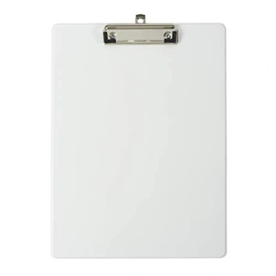 Immagine di Exacompta 19296E Porta blocco in cartone Balacron con busta plastica e clip sistema di fissaggio a parete formato 23 cm x 32 per documenti A4 colore bianco