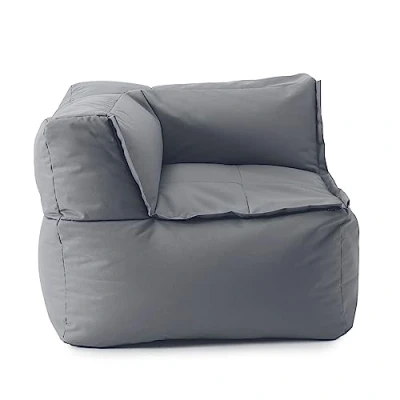 Immagine di Lumaland Poltrona a sacco modulare, resistente all&#039;acqua, per interni ed esterni, giardino e interni, facile da estendere, 81 x 70 cm, colore grigio