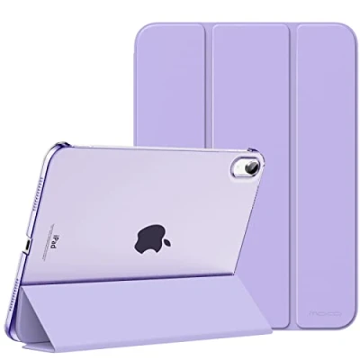 Immagine di MoKo Custodia Compatibile con iPad 10a Generazione 2022, 10,9&quot; Cover Coperchio Tripieghevole, Retro Traslucido in Pelle PU e PC, Auto Riattivazione Standb, Viola Lilla
