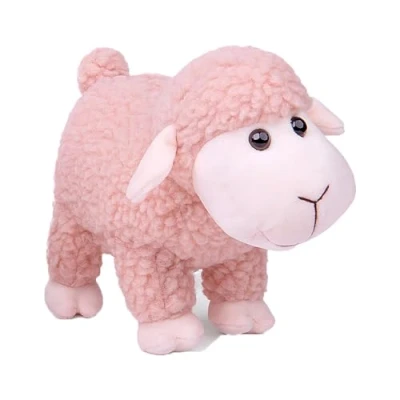 Immagine di lilizzhoumax Peluche di Pecora 18cm/7 in piedi simulazione giocattolo morbido Bambole Animali Selvatici, Regalo per Bambini e Amici rosa