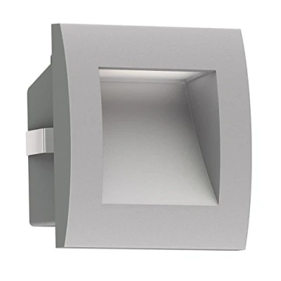 Immagine di ledscom.de Lampada da incasso a parete LED ZIBAL, downlight per esterni, IP65, grigio opaco, 90 x mm, bianco caldo, luce scale, parete, illuminazione
