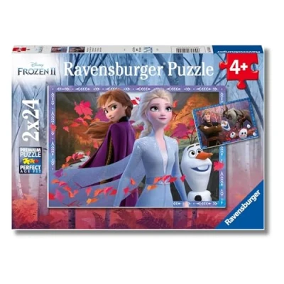 Immagine di Ravensburger Puzzle Disney Frozen, Idea Regalo per Bambini 4+ Anni, Gioco Educativo e Stimolante, 2 da 24 Pezzi