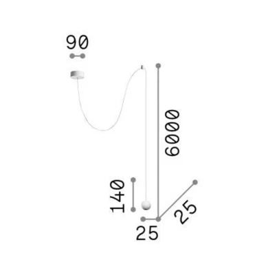 Immagine di Ideallux Ideal Lux Archimede Sfera Lampada a sospensione LED, nero, metallo