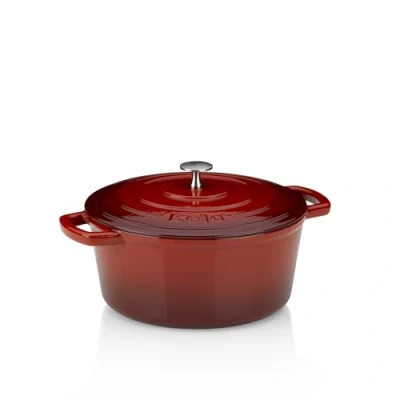 Immagine di kela 11948, Casseruola con coperchio, Ghisa smaltata, Elevata conservazione del calore, Adatta a piani induzione, 5 l, Rosso, Rotonda, Calido