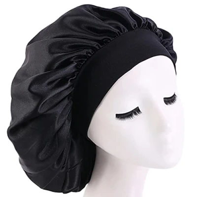 Immagine di cuffia seta capelli ricci,cuffia ricci notte,cuffia seta,cuffia di per la notte da notte,per Donna(Nero)