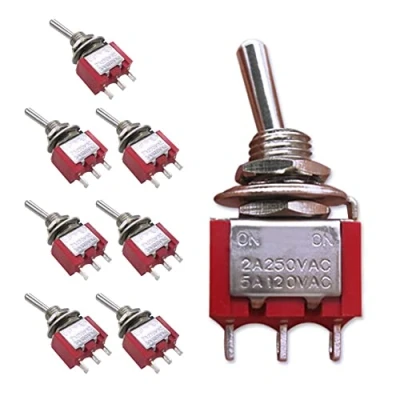 Immagine di mxuteuk 8 pezzi MTS 102 3 Terminale 2 posizioni SPDT Mini interruttore a levetta in miniatura Cruscotto per auto ON/ON 5A 120V 2A 250V