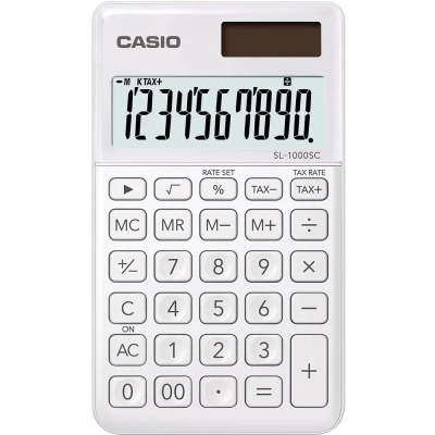 Immagine di Casio SL 1000SC Calcolatrice tascabile Bianco Display (cifre): 10 A energia solare, batteria (L x P) 71 9 120 mm