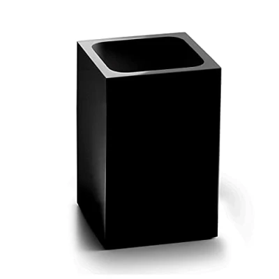 Immagine di Gedy Nero, G Bangkok Bagno, Misure e Peso: 11X7,4X7,4 CM &amp; 0,46 kg, Portaspazzolini in Resina Sabbia, Design R&amp;S, 2 Anni di Garanzia, Unica