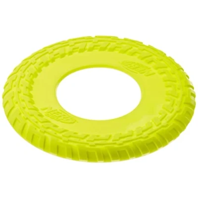 Immagine di Nerf Dog Giocattolo per cani con profilo volantino, frisbee in gomma, gomma termoplastica, colori assortiti, blu o verde, 30,5 cm, 1 pezzo (confezione da 1)