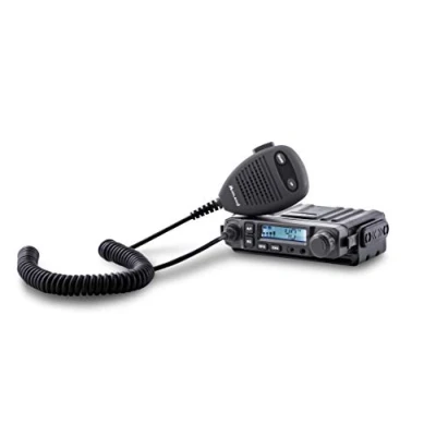 Immagine di Midland M Mini CB Radio Ricetrasmittente Veicolare Auto Multi Banda 40 Canali AM/FM, Ricetrasmettitore Compatto con Microfono e Presa 2 Pin per Adattatore Bluetooth, Canale di Emergenza