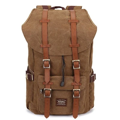 Immagine di KAUKKO Zaino in nylon per Computer Portatile da 15&quot;, Casual retrò Viaggi Trekking Backpack