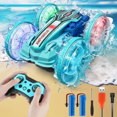 Immagine di GLEEHAPY Macchina Telecomandata per Bambini Radiocomandata Anfibia 4x4 con Luce Macchinina Bambino Auto Giochi Regalo 3 4 5 6 7 8 12 Anni