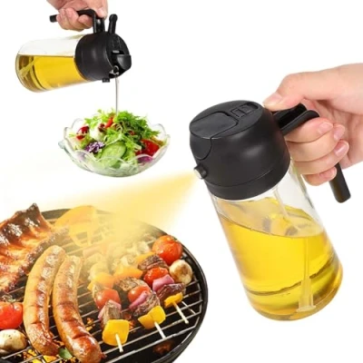 Immagine di Blendura Spruzzino Olio, 2 in 1 Olio per Friggitrice Aria, 470ml Spruzzatore Nebulizzatore Oliera Spray, Spray da Cucina Cucinare, Cuocere, Grigliare, Insalata