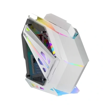 Immagine di MARSGAMING MC TITAN, Case Gaming RGB XXL ATX, Doppia Striscia LED e Illuminazione Frontale ARGB, Hub di + Comando, Compatibile Schede Madri Supporto Raffreddamento Liquido, Bianco