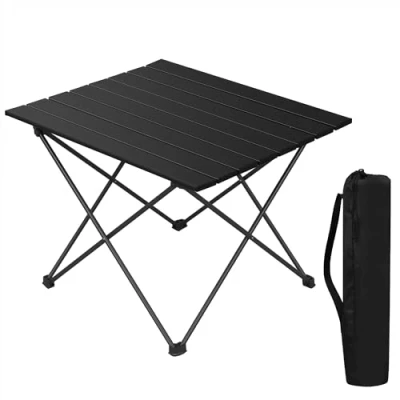 Immagine di WOLTU Tavolo da Campeggio in Alluminio Tavolino Pieghevole Portatile Salvaspazio e Leggero per Picnic Esterno 56x46x40 cm Nero CPT8133sz