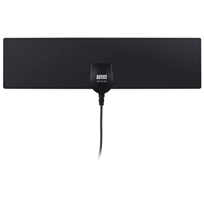 Immagine di August DTA420 Antenna Extra Piatta Autoadesiva Portatile da Interno/Esterno per TV Digitale HD/Ricevitore Compatibile UHF VHF AM/FM/DAB/DVB T/DVB T2 MPEG4 (H.264) Nero