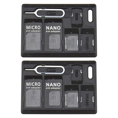 Immagine di Create idea 2 Kit Supporto per Scheda SIM Adattatore Convertitore Standard da Micro Nano A Nero con Perni di Espulsione Apri Vassoio