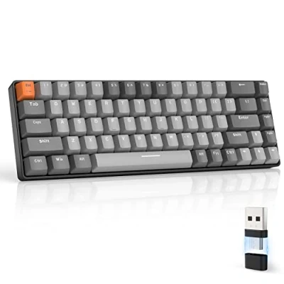 Immagine di MAGIC REFINER RK68 Tastiera Gaming Meccanica, 60% Wireless 2.4Ghz/Bluetooth 5.0, Apex Pro Mini Hot Swappable 68 Tasti Interruttore Rosso Lineare con Ricevitore 2 in 1 per PC/MAC, QWERTY US